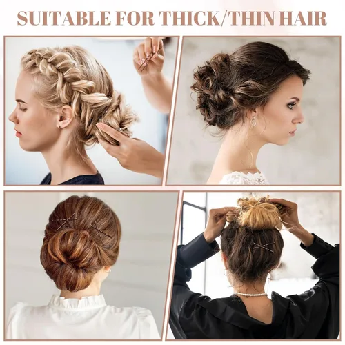 Vista 5 de Kit de 200 horquillas para el cabello, horquillas y horquillas en forma de U, regalos para mujeres y niñas con caja de almacenamiento, peinados