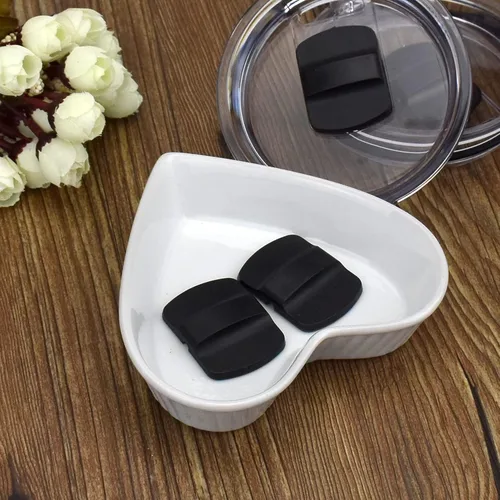 Vista 6 de Bloque deslizante magnético de repuesto compatible con tapas magnéticas de vaso, tapas a prueba de derrames, para vasos, 2 piezas (negro y negro)