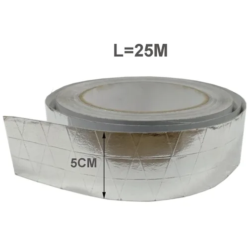 Vista 2 de Cinta de papel de aluminio de fibra de vidrio, cinta reflectante autoadhesiva reforzada HAOT, resistente al aislamiento de aislamiento térmico