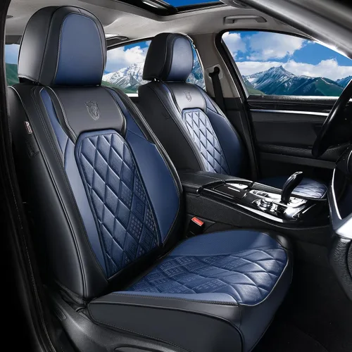 Vista 38 de Coverado Fundas de Asientos Delanteros, Funda de Asiento de Cuero Sintético de Lujo Impermeable, Protector de Asiento de Coche Beige, Funda