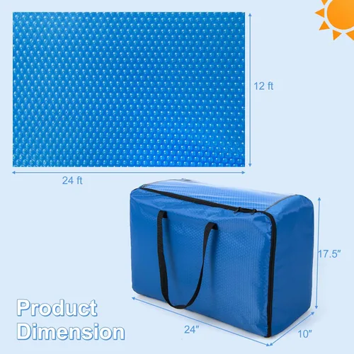 Vista 6 de S AFSTAR Cubierta de piscina rectangular de 12 x 24 pies, con bolsa de transporte, impermeable y a prueba de polvo, cubierta de piscina resistente
