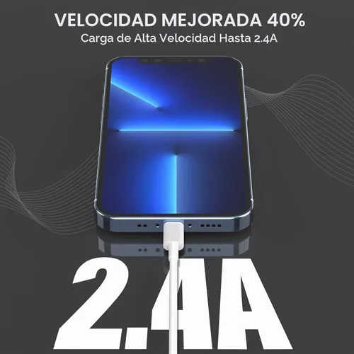 Vista 3 de Paquete de 2 cargadores de iPhone de 3 pies, [certificado Apple MFi] cable de carga para iPhone de 3 pies, cable Lightning a USB de Apple, cables