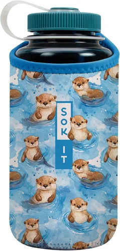 Vista 189 de Sok It BotlSok Funda para botella de agua con cubierta de neopreno aislante (Floral abstracto, se ajusta a CamelBak o Nalgene de 12 onzas)