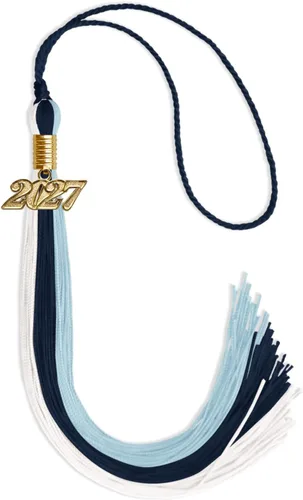 Vista 27 de Endea - Borla de graduación de triple color con gota de fecha dorada (negro/dorado/granate, 2020)