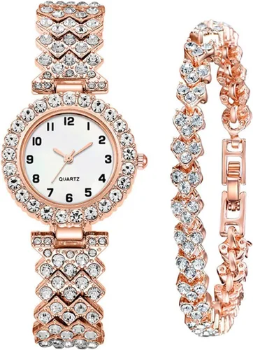 Vista 13 de Women Diamond Watchs Luxury Fashion Ladies Bangle Bracelet Set Wrist Watch Female Dress Watch