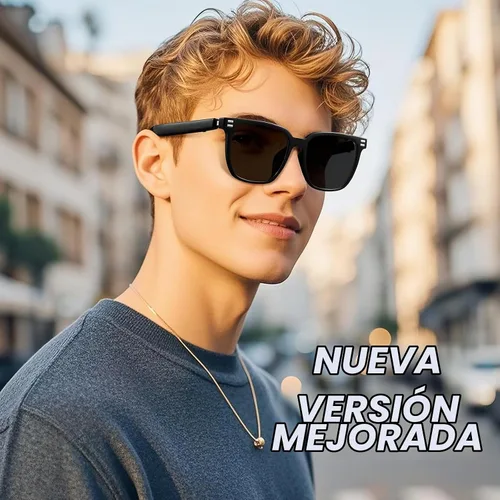 Vista 5 de Lentes inteligentes – Lentes de sol con Bluetooth fotocromáticos y anti luz azul, protección UV, llamadas manos libres y audio, asistente de voz