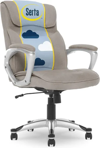 Vista 23 de Serta® Hannah Silla ejecutiva para oficina en casa, ergonómica de respaldo medio con soporte lumbar, cojín de asiento firme, almohadas corporales