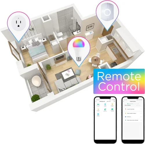 Vista 3 de JONATHAN Y BLB2000A-SET2 Bombilla inteligente A19 regulable, LED que cambia de color regulable, Alexa, compatible con Google Home Assistant,