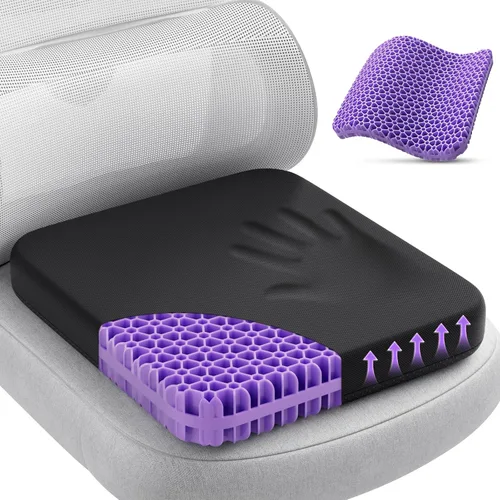 Vista 10 de TushGuard Cojín de asiento de gel para estar sentado durante mucho tiempo Negro y azul