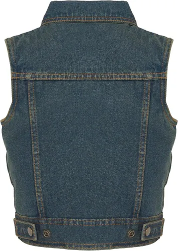 Vista 2 de Milwaukee Leather MDK3910 Chaleco de mezclilla negro para niños con cuello estilo camisa