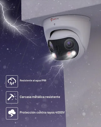 Vista 6 de Anpviz cámara IP dual del PoE de la lente de 4K 8MP, cámara panorámica