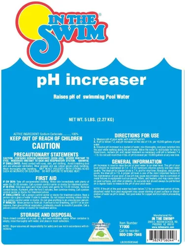 Vista 5 de In The Swim Aumentador de pH para piscinas - Carbonato de sodio granular 100% (Ceniza de soda) para elevar el pH - 5 libras Carbonato de sodio