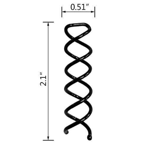 Vista 6 de 10 horquillas de pelo en espiral, puntas de bola que no rayan, pasadores de rosca para estilo de cabello DIY (negro)