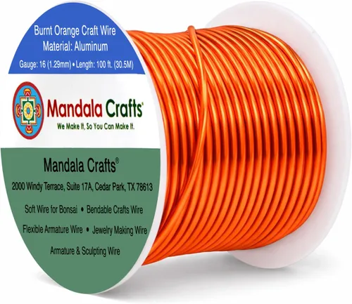 Vista 297 de Mandala Crafts - Alambre de aluminio anodizado de calibre 22 para hacer joyas - 137.2 m de alambre flexible surtido y coloreado - Doble para bonsái