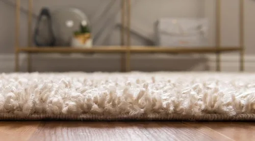 Vista 4 de Unique Loom Colección Davos Shag - Alfombra Lino