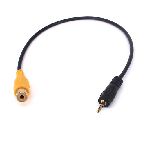 Vista 4 de Cable de 0.098 in a RCA, chapado en oro, AV-in Aux de 0.098 in TRRS macho a RCA hembra adaptador de audio convertidor cable 1.0 ft, para GPS Chapado