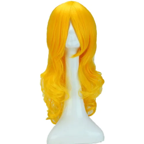 Vista 2 de S-noilite Pelucas largas de anime para cosplay, peluca de disfraz unisex, peluca larga y rizada para fiesta completa, con capas de flequillo