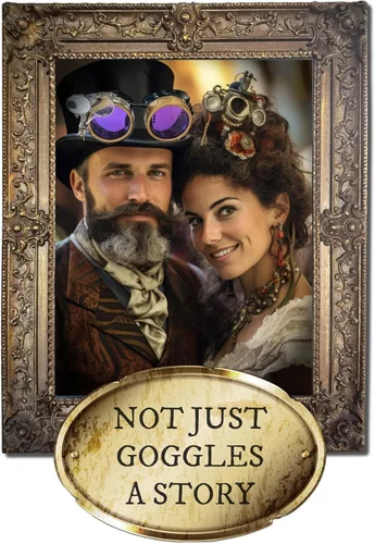 Vista 5 de UMBRELLALABORATORY Gafas de estilo victoriano Steampunk con diseño de brújula y lupa ocular, gafas para rave A. Lila