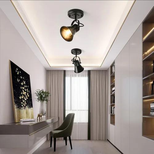 Vista 6 de Luz de Riel Moderna Iluminación de Punto de Techo Interior, Luz de Acento Ajustable de Montaje en Pared, para Dormitorio Sala de Estar Pasillo