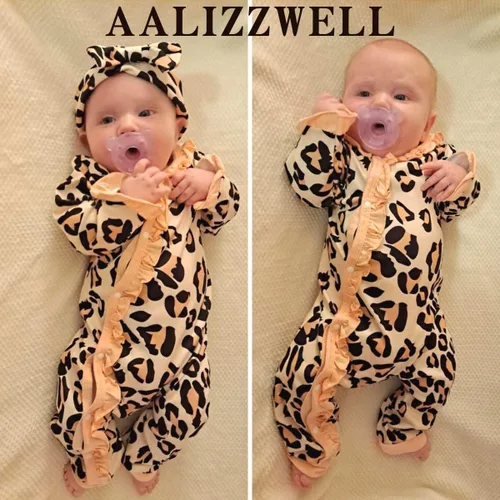 Vista 2 de Aalizzwell Mameluco para bebé niña, ropa de otoño e invierno con accesorios