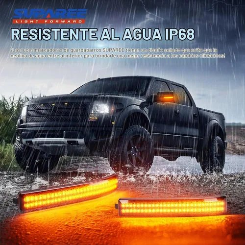 Vista 6 de SUPAREE - Luces de espejo lateral LED Switchback para Ford F150 2009-2014 2010-2014 Raptor Sequential Amber Signal Lights Smoked Lens Aftermarket