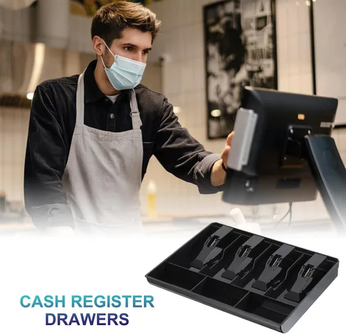 Vista 4 de PATIKIL Bandeja de dinero para caja registradora, bandeja de inserción de cajón, organizador portátil de caja de almacenamiento de dinero con clip