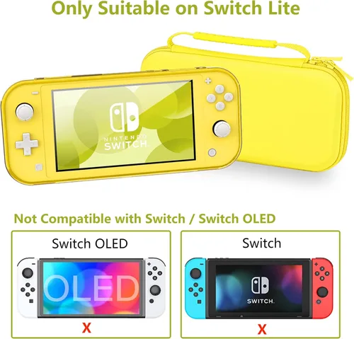 Vista 2 de HEYSTOP Funda de transporte compatible con Switch Lite funda Switch Lite con funda protectora de TPU suave para juegos de tarjeta de juegos 6 tapas