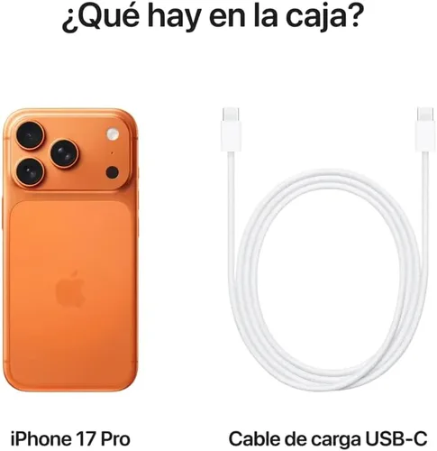 Vista 5 de Apple iPhone 17 Pro Max, versión estadounidense, 1 TB, eSIM, naranja cósmica para AT&T (renovado)