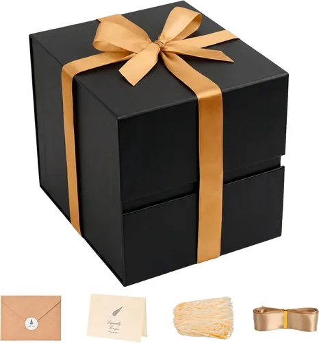 Vista 37 de LIFELUM Square Gift Box with Magnetic Lid, Card, Sticker, Ribbon, Shredded Paper Filler for Business, Wedding, Birthdays