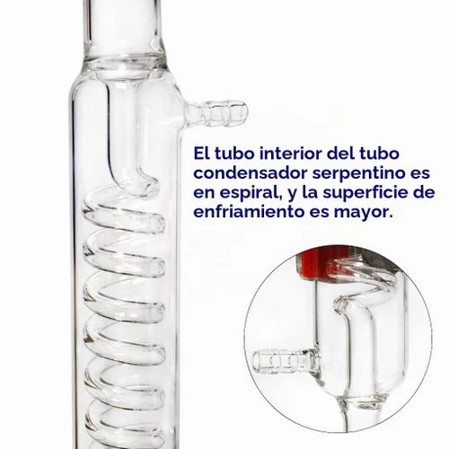 Vista 4 de Aparato de destilación de vidrio 1000ML Aparato de destilación de extracción de aceite esencial Kit de cristalería de laboratorio Kit de destilador