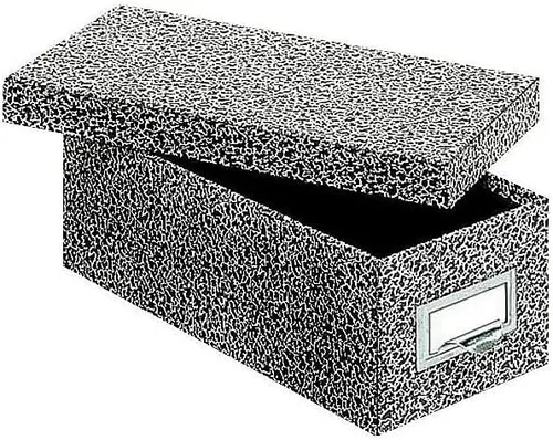 Vista 2 de Globe-Weis – Caja de almacenamiento de tarjetas con índice, de madera aglomerada, Negro ágata 3 x 5