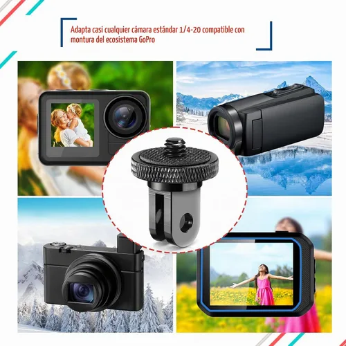 Vista 5 de Frienda 4 adaptadores de trípode compatibles con Gopro 1/4-20, negro