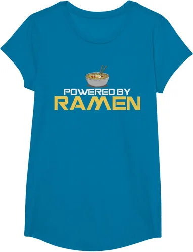 Vista 77 de Camiseta de fideos de anime japoneses Powered By Ramen, Negro, S