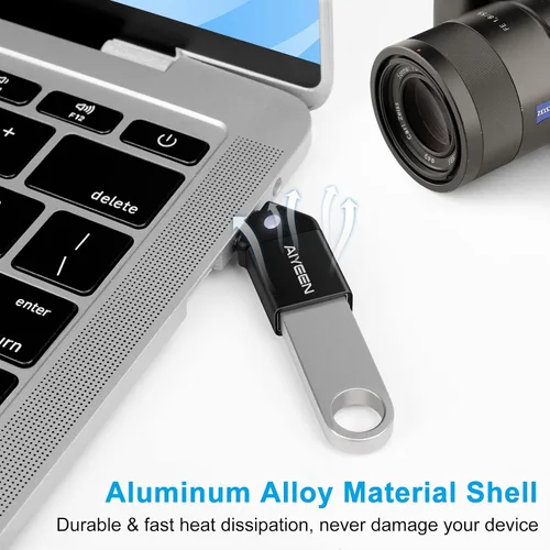 Vista 4 de Adaptador USB C a USB (paquete de 2), adaptador USB-C macho de 45 grados a USB 3.0 hembra OTG convertidor compatible con MacBook Pro 2019/2018