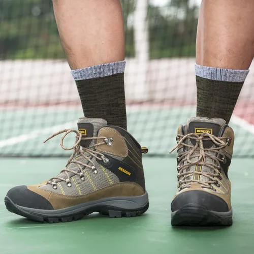Vista 7 de YUEDGE 5 pares de calcetines de senderismo para hombre que absorben la humedad calcetines acolchados para botas de trabajo para talla 6-9 9-12 10-13