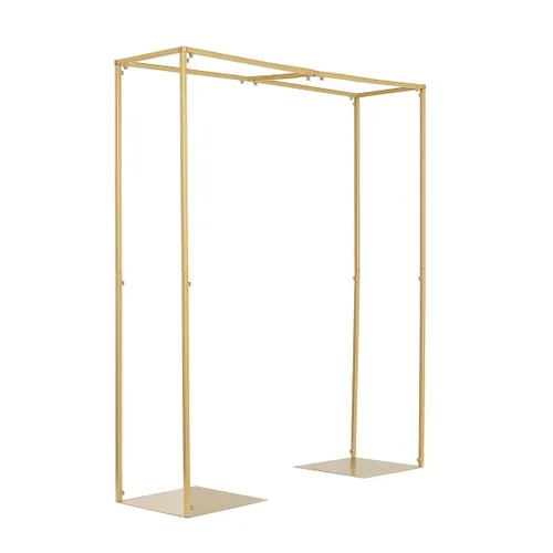 Vista 2 de 48" Adjustable Over The Table Stand, Square Metal Arch, Wedding Decor, Floral Arch, Balloon Arch - Gold