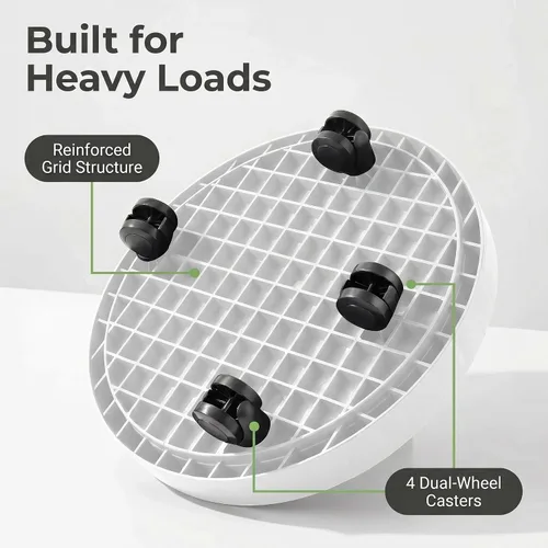 Vista 5 de Carrito para Macetas de 9.8 Pulgadas con Platillo Rodante con Ruedas, Soporte con Ruedas de Servicio Pesado para Plantas en Maceta, Bandeja Base
