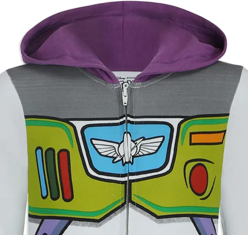 Vista 3 de Disney Toy Story Woody or Buzz Lightyear - Mameluco con capucha para recién nacido, bebé y niño pequeño, color azulamarillo o blanco