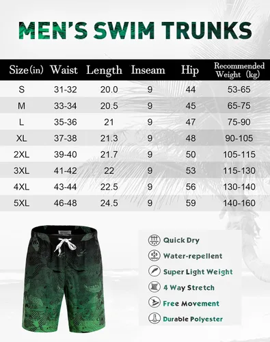Vista 6 de APTRO Men's Swim Trunks 9" Quick Dry Bathing Suit Mesh Lining Beach Swim Board Shorts Swimsuits