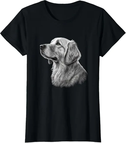 Vista 40 de Camiseta divertida Golden Retriever, Negro