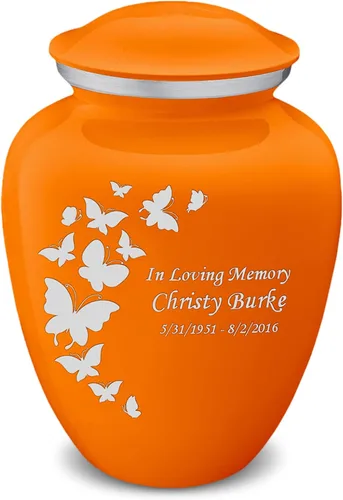 Vista 24 de Geturns Embrace Pequeñas Urnas Personalizadas de Mariposa para Cremación de Cenizas Humanas Urnas Funerarias Negras para Hombres y Mujeres 20 kg
