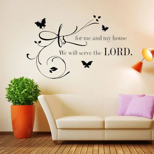 Vista 7 de Calcomanías de pared con versículo bíblico, decoraciones para dormitorio, calcomanías de vinilo para sala de estar, baño, dormitorio, citas