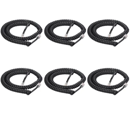 Vista 8 de Vthahaby Paquete de 2 cables de teléfono para línea fija, longitud máxima estirada de 8 pies (sin enrollar)/1.4 pies (enrollado), cable RJ9 4P4C