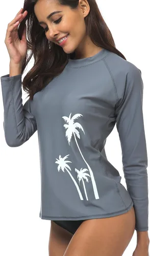Vista 3 de Wetopkim Camiseta de natación de manga larga para mujer, camiseta de surf
