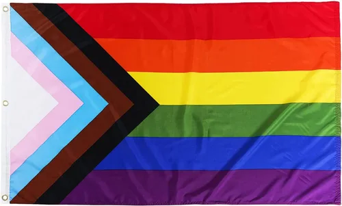Vista 11 de TOPFLAGS Bandera del orgullo para exteriores, banderas de orgullo de progreso para exteriores, 10 x 15 pulgadas, grande, gay, bisexual, LGBTQ + arco