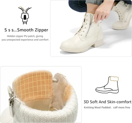 Vista 13 de STQ Botas de combate con cordones para mujer