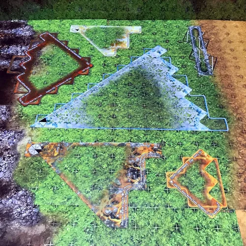 Vista 7 de Arcknight Plantillas de efectos de hechizos para Pathfinder 2E; 21 marcadores para hechizos AOE con referencia; fichas de condición, pulido e