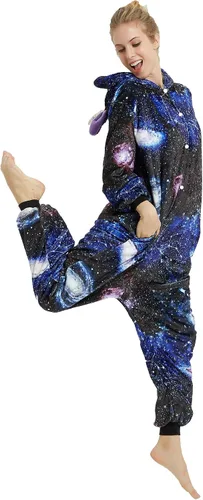 Vista 5 de Mameluco de Navidad para adultos, disfraz de unicornio para mujer, pijama de Halloween