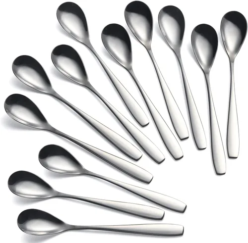 Vista 9 de Cucharas de huevo de acero inoxidable - 5.5 pulgadas juego de 6 para huevos duros suaves