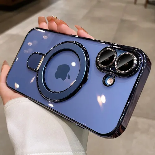 Vista 14 de Funda transparente con soporte magnético invisible para iPhone 14 Pro con protector de lente de cámara incorporado Compatible con MagSafe, cubierta